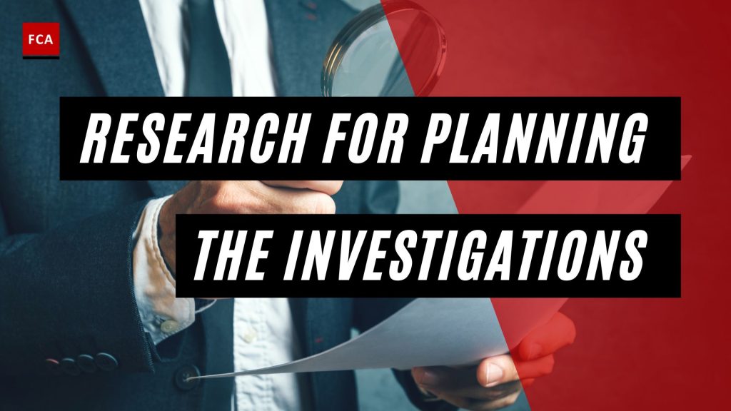 Research for Planning the Investigations
