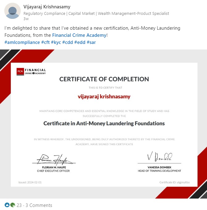 LinkedIn Testimonial